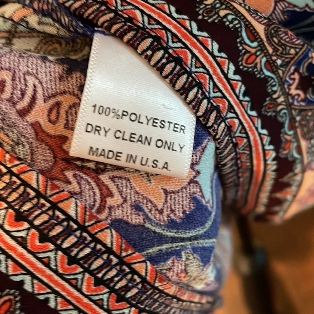 Glam MultiColored Dress Size M Geometric Print Paisley Motifs Vibrant Classic - Picture 11 of 13